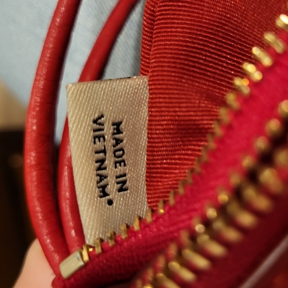 Coach Red Pebbled Leather Wristlet Wallet - Picture 12 of 16